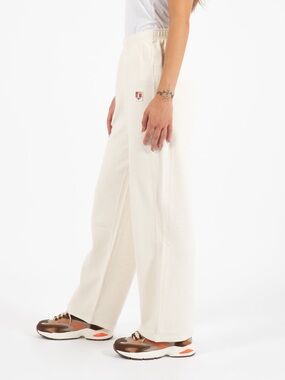American Vintage Cotton Flannel Wide Leg Lounge Pants in Ecru - Small 🇵🇹